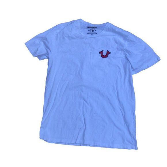 TRUE Religion T Shirt Buddha BIG LOGO Large White - Picture 4 of 7